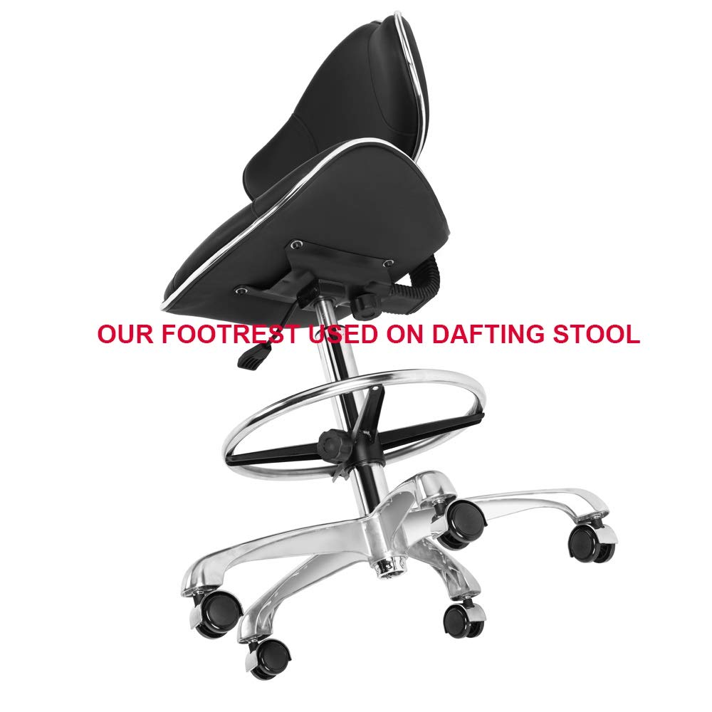 Kaleurrier Metal Chrome Foot Rest Foot Ring for Studio Drafting Chair Office Stool Salon Stool,16 inches Diameter