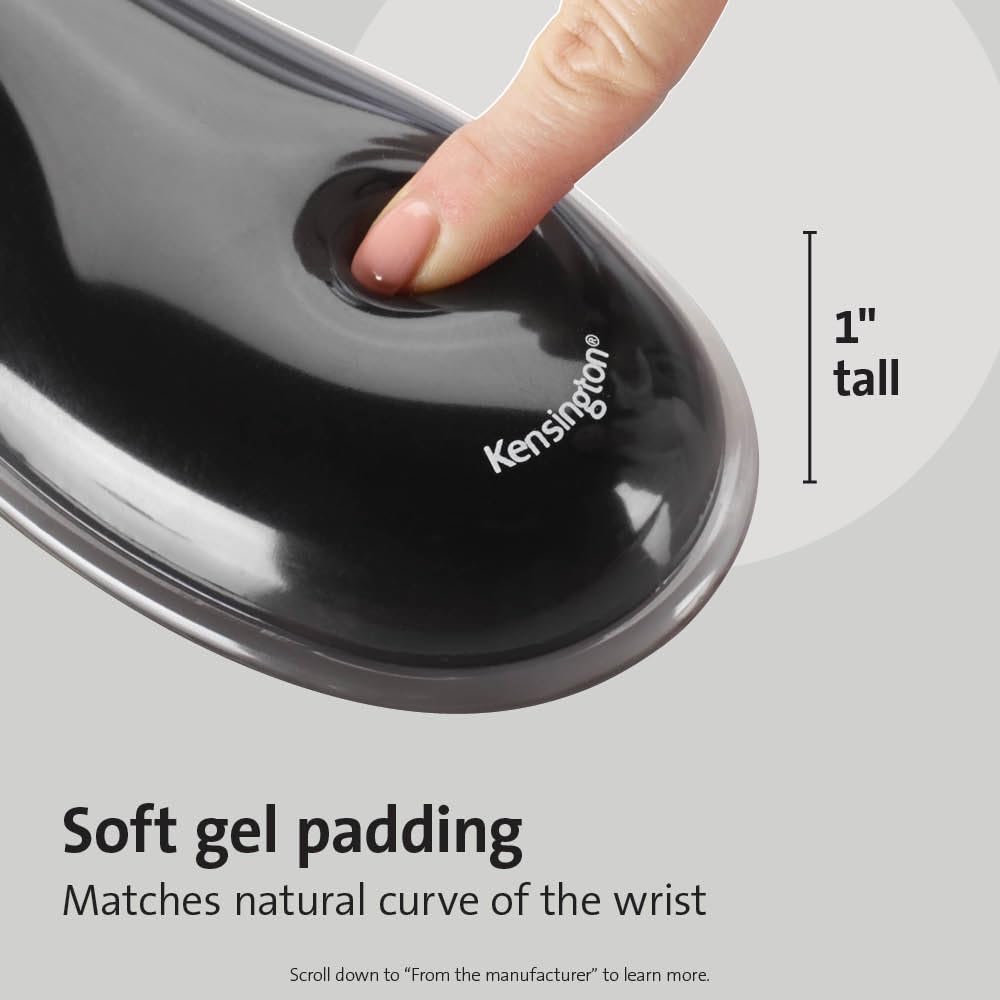 Kensington Mousepad and Wrist Rest, Practical, Gel pillow, 11-2/5"Wx17-7/10"Lx1-7/10"H,GY (KMW52500) Each, Gray
