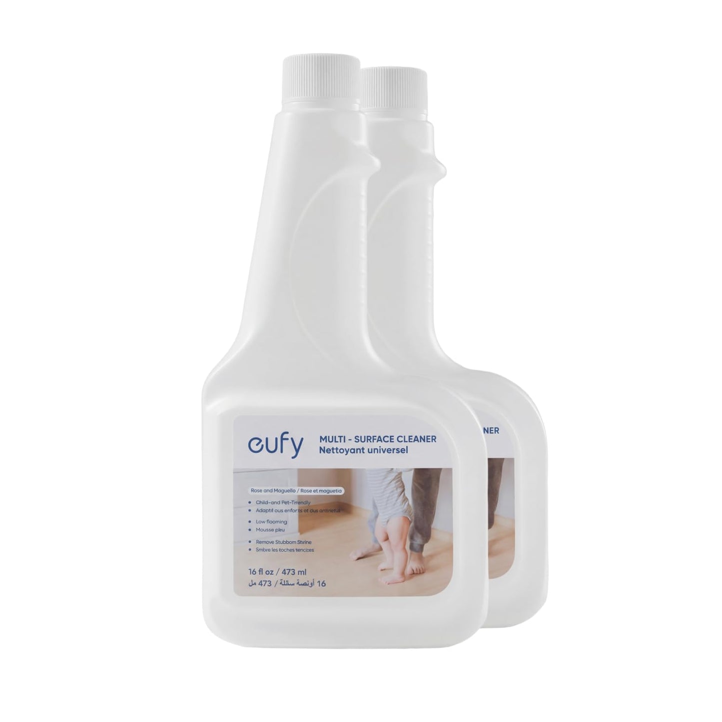 eufy RoboVac Hard Floor Cleaning Solution (2 Bottles), Dilution Ratio 1:200, 473 ml, Floor Cleaner, Plant-Based,Compatible with Omni C20, X8 Pro, X10 Omni, G series, L Series