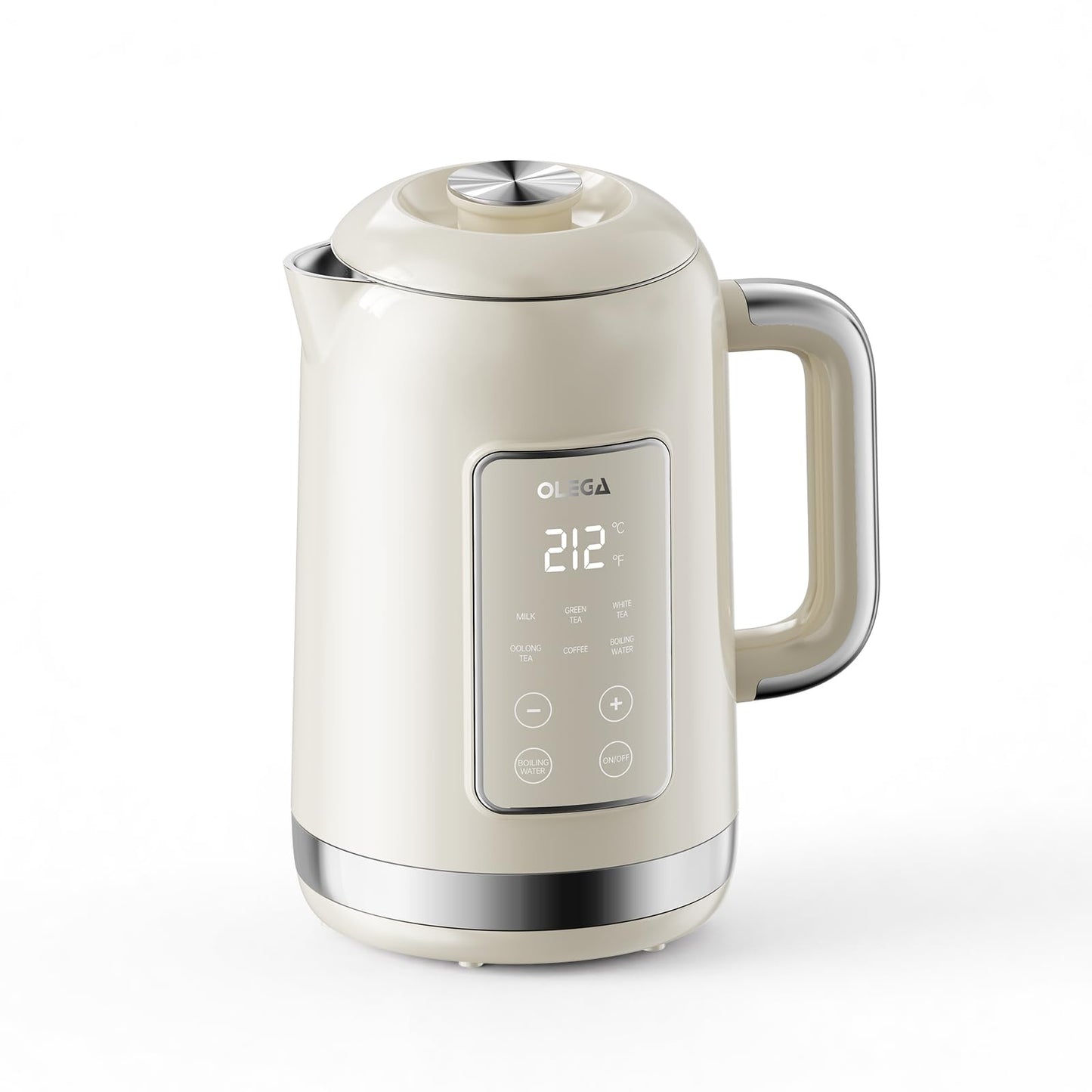Electric Kettle Temperature Control: OLEGA 1.5L Stainless Steel Smart Kettle Hot Water Boiler, 6 Temp Presets, 1200W Fast Boiling Electric Tea & Coffee Kettle, Electric Kettles Teapot for Home -Beige