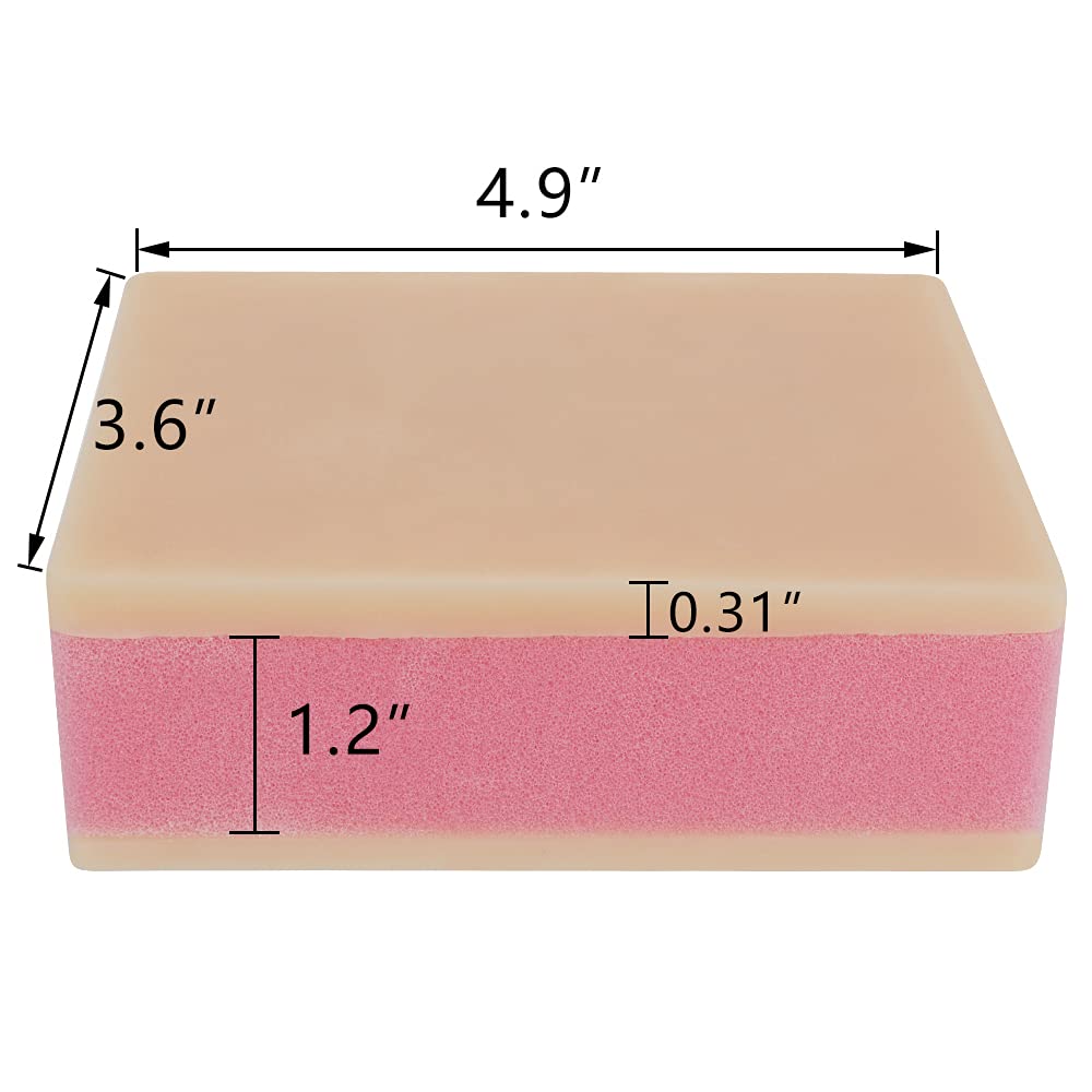 12 Pack Silicone Sponge Human Skin Injection Pad Training Model, Nurse Student Practice