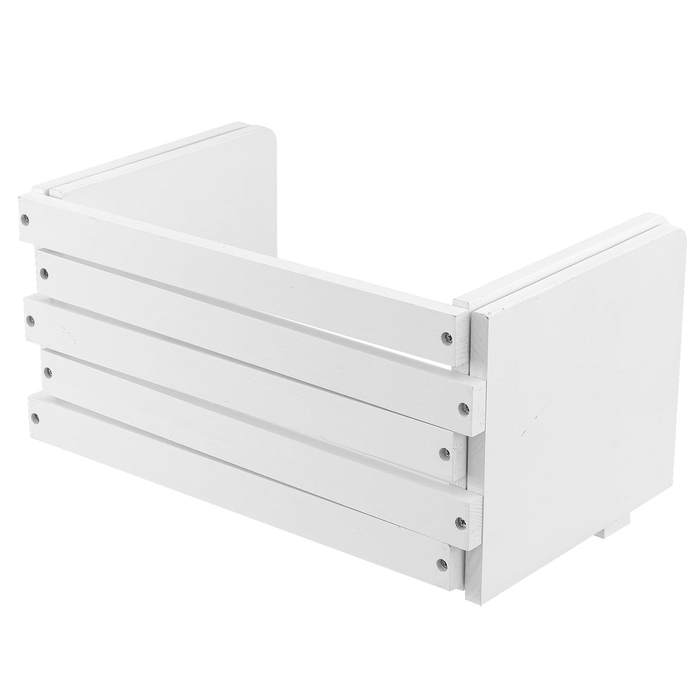 MyGift White Wood Desktop Bookshelf Organizer, Expandable Adjustable Display Shelf Book Rack