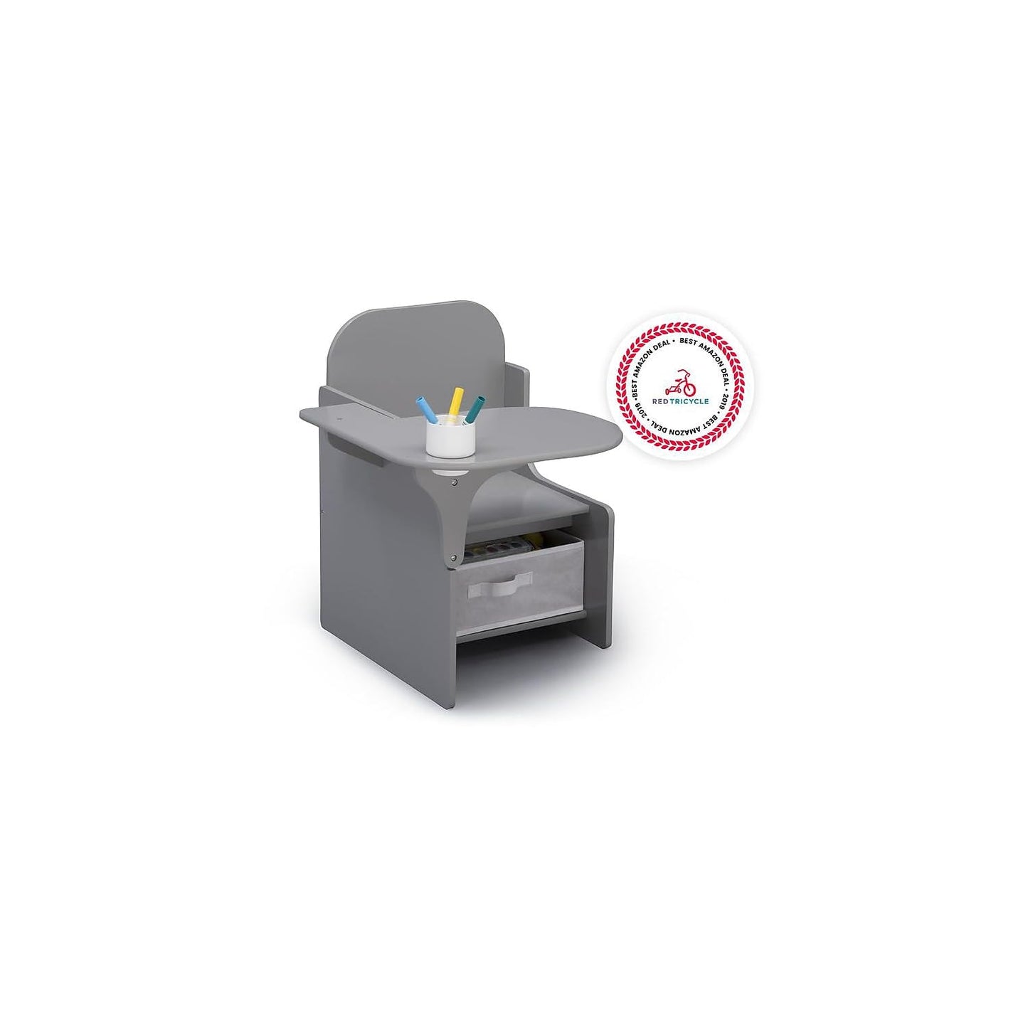 Delta Children MySize Chair Desk With Storage Bin, Grey