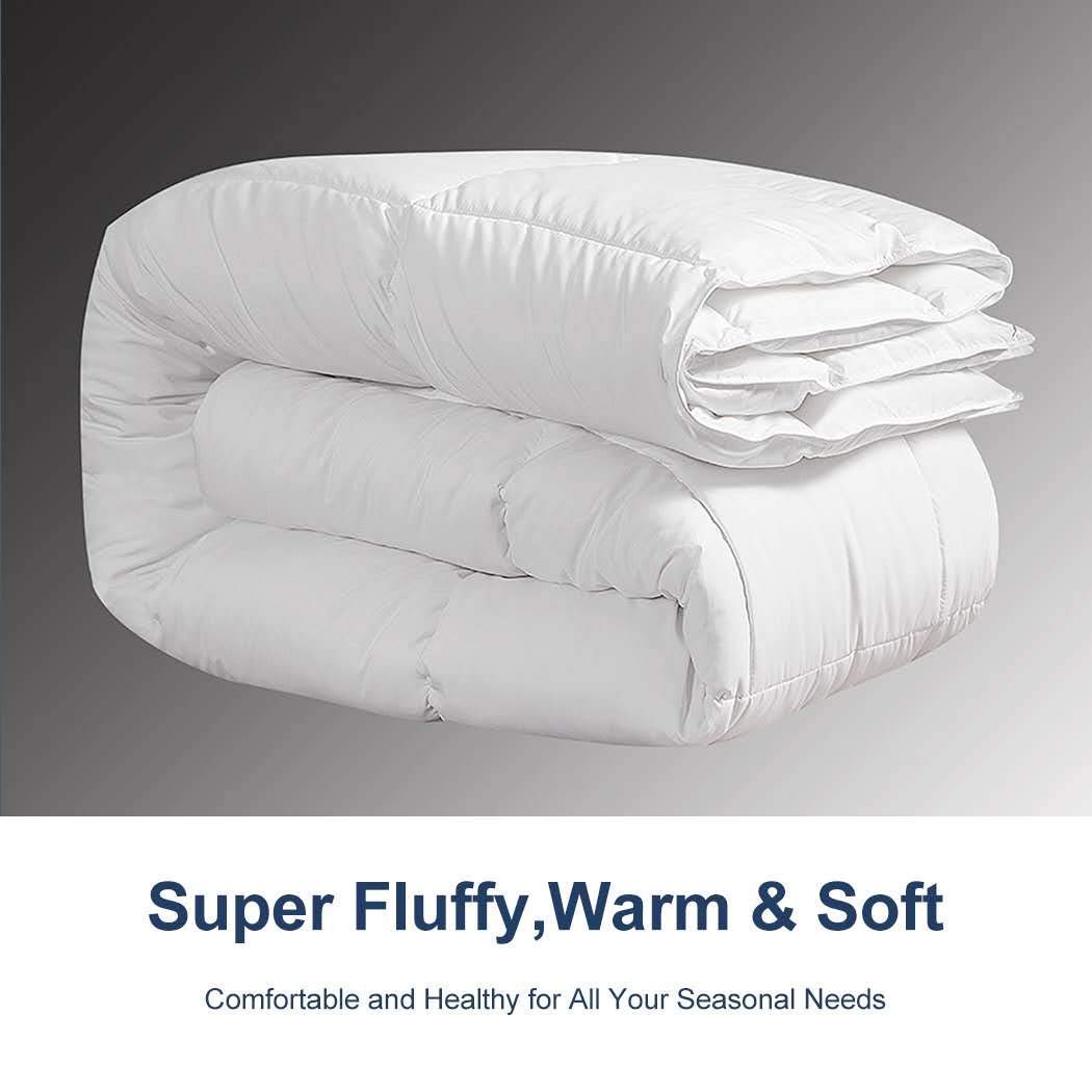ACCURATEX Duvet Insert Queen Comforter - 400GSM Fluffy Down Alternative Fill Hotel Collection Heavyweight Comforter, Warm Thick Duvet for Fall Winter, 8 Corner Tabs - Machine Washable,White,90x90