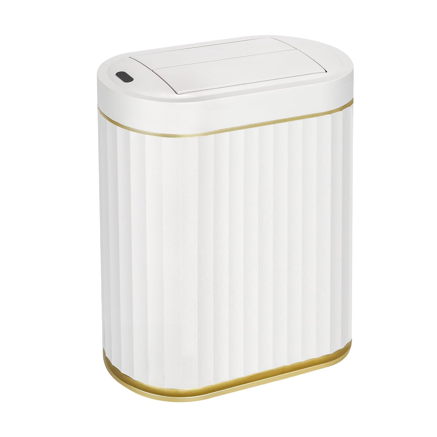 ELPHECO Bathroom Trash Can with Lid Butterfly, Motion Sensor Trash Can Bathroom Decor Automatic Garbage Can Wastebasket Bathroom Accessories, Kitchen, Living Room, Office, White Gold