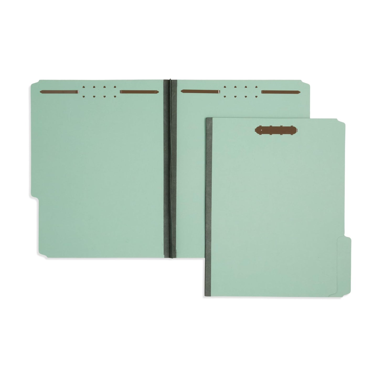 Blue Summit Supplies Pressboard File Folder, 1 Inch Expansion, Top-Tab, Letter Size, Gray/Green 25 Pack