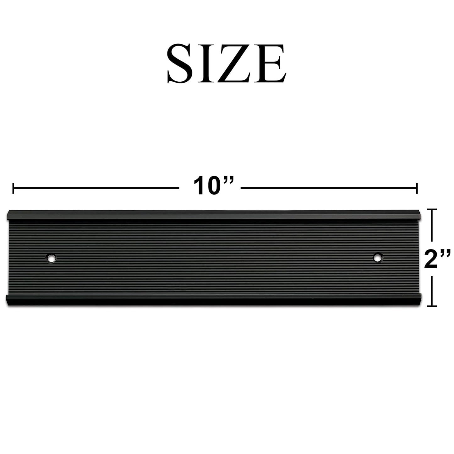 10 Pack 2” x 10” Aluminum Name Plate Holders for Door or Wall, Office Wall Mount Name Plate Holder with Textured Design and Double Sided Tape, for Office, Business, Meeting Room (Black)