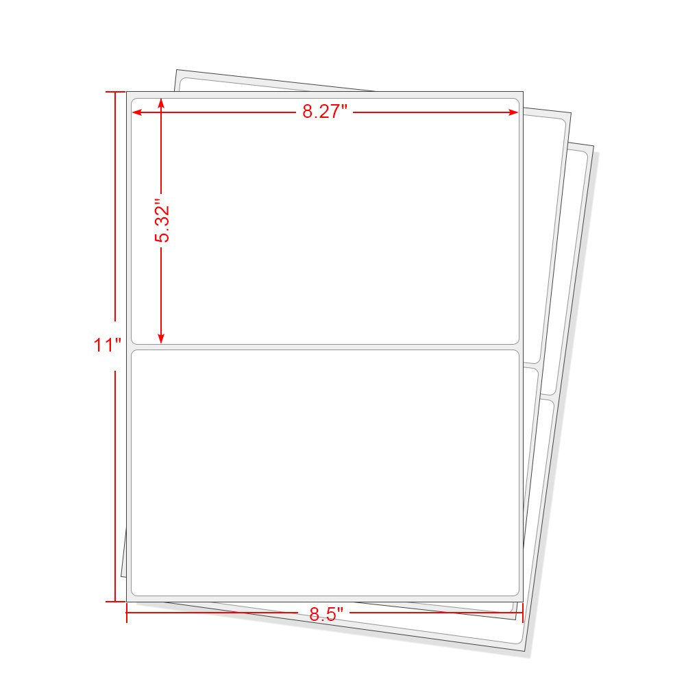 Half Sheet Laser & Inkjet - Rounded Corner Shipping Address Labels - 5-1/2" X 8-1/2" (1000 Labels)