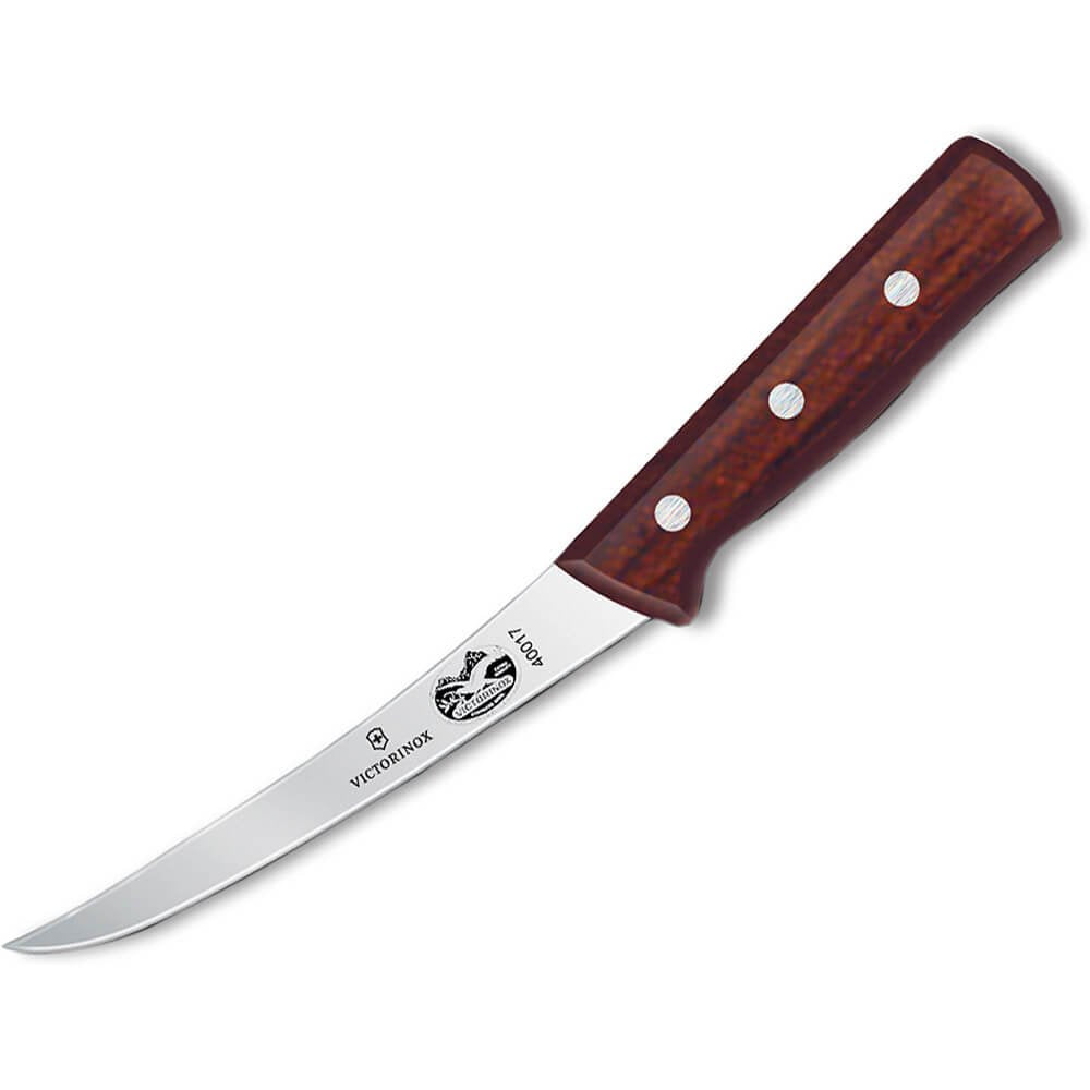 Victorinox Wood Collection 6" Professional Boning Knife, Curved Blade, Semi-stiff, Maple Wood Handle