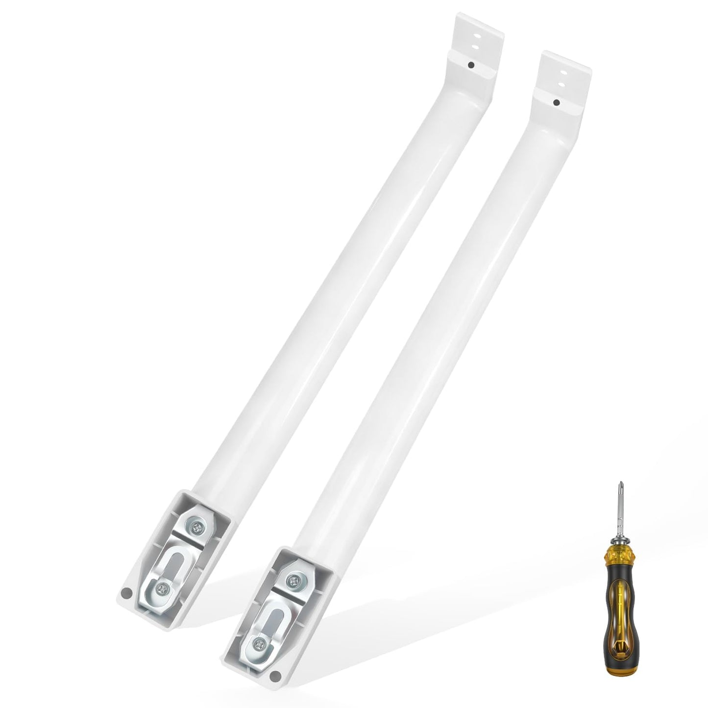 LEYURISE Replace WR12X32352 Refrigerator Door Handle Set Replacement Door Handle Assembly (White) Compatible with GE Refrigerator Replace#: WR12X48765 WR12X21157 WR12X27039