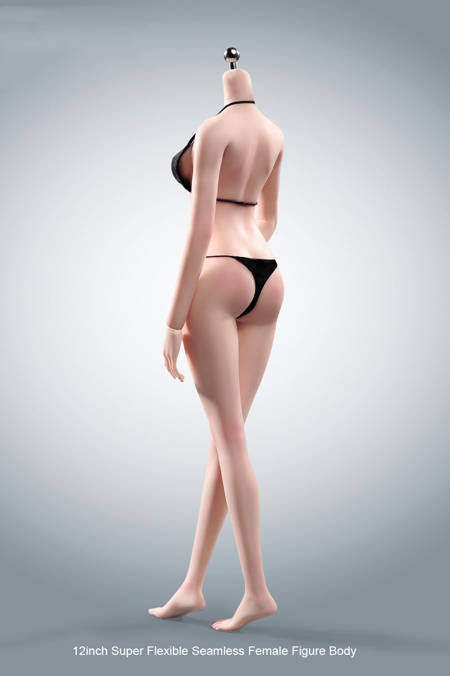1/6 Scale Female Body,12inch Super Flexible Seamless Female Figure Body Makeup Version with Undetachable Feet Tall and Slender Miniature Action Figure (Pale Skin)