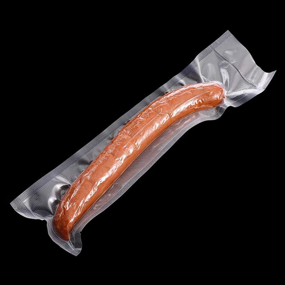 MITOB 500 Pack Clear Vacuum Bags 1.57x5.9 inch (Inside Size 1.18x5.5 inch) for Food Saver Flat Open Top Embossed Vacuum Sealer Bag Food Storage Packaging Pouch with Tear Notch