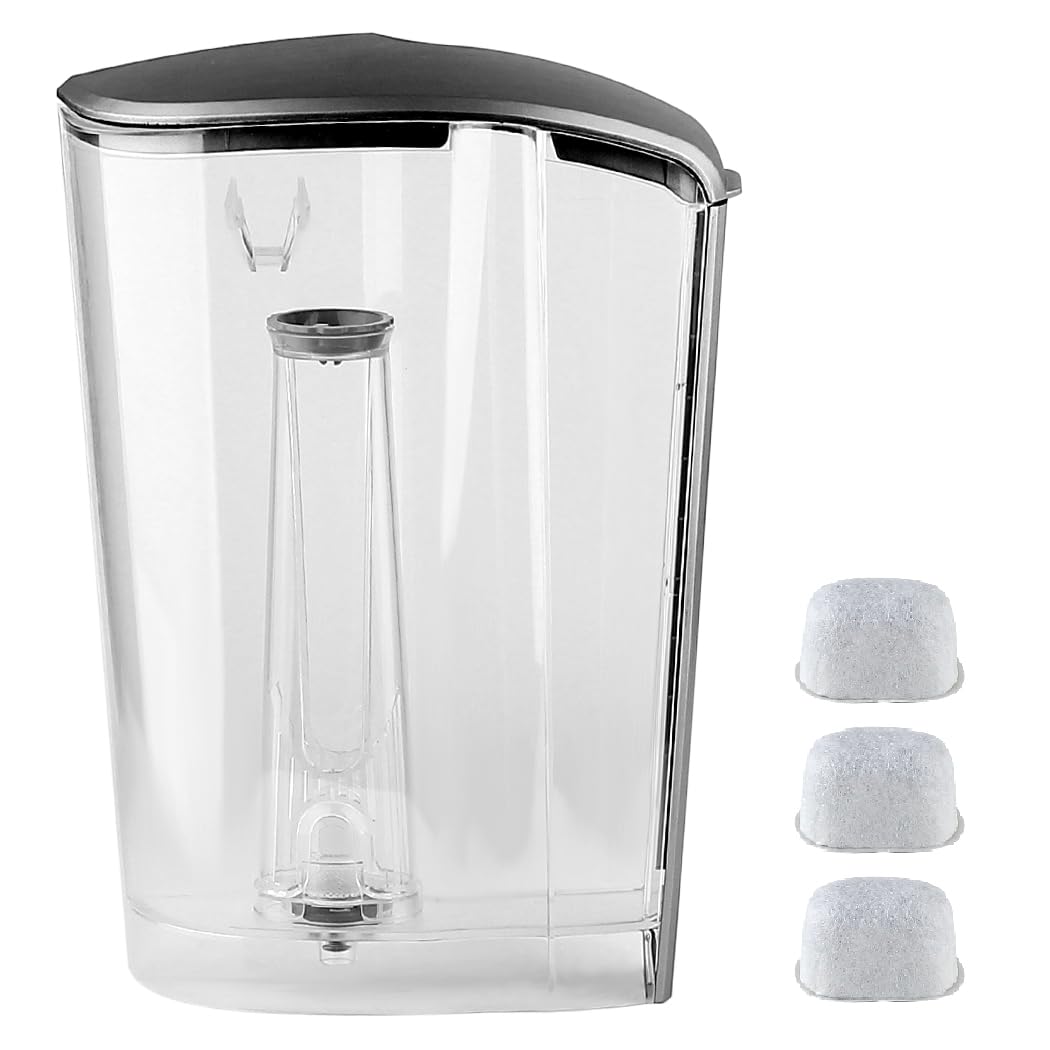 Joyparts Replacement Part Water Reservoir with Water Filter Holder and 3 Charcoal filters,Compatible with Keurig K-Elite Coffee Maker Only (Brushed Silver)