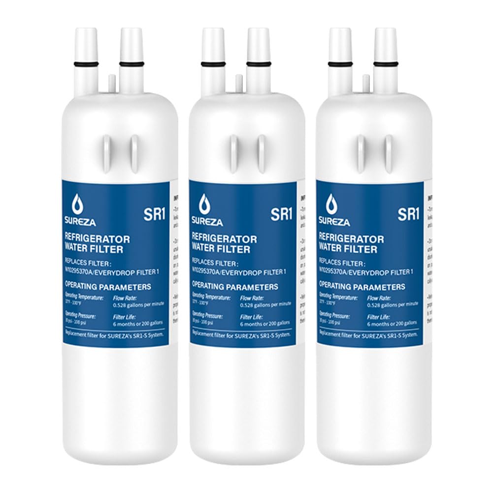 Water filter replacement, Compatible with EDR1RXD1, EDR1RXD1B, W10295370, Filter, KAD1RXD1, P4RFKB2, P8RFWB2L, 46-9930,46-9081 3 PACK
