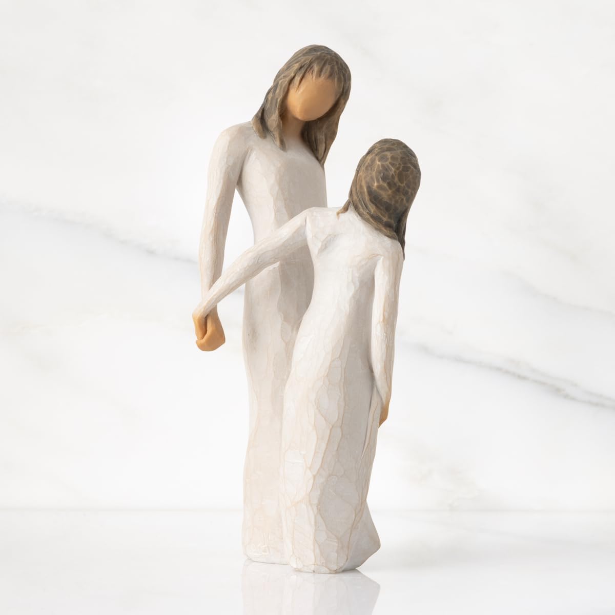 Willow Tree Time Together, “I Love Our time Together”, Figure of Mother and Daughter with clasped Hands, Sculpted Hand-Painted Figure