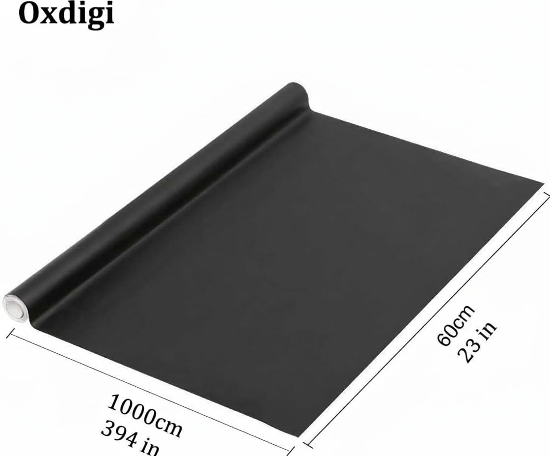 Oxdigi Extra Large Chalkboard Paper 23x394in Peel & Stick, Removable Blackboard Wall Decal for Kids Room, Easy Self Adhesive, Thick 0.3mm CPP Material