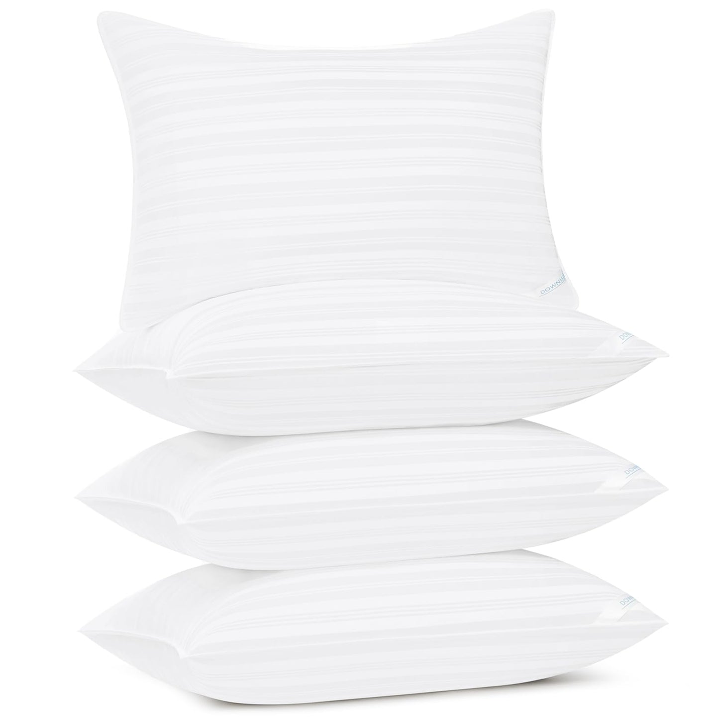 downluxe King Size Pillows Set of 4 – Premium Down Alternative Bed Pillows for Back, Side & Stomach Sleepers, White