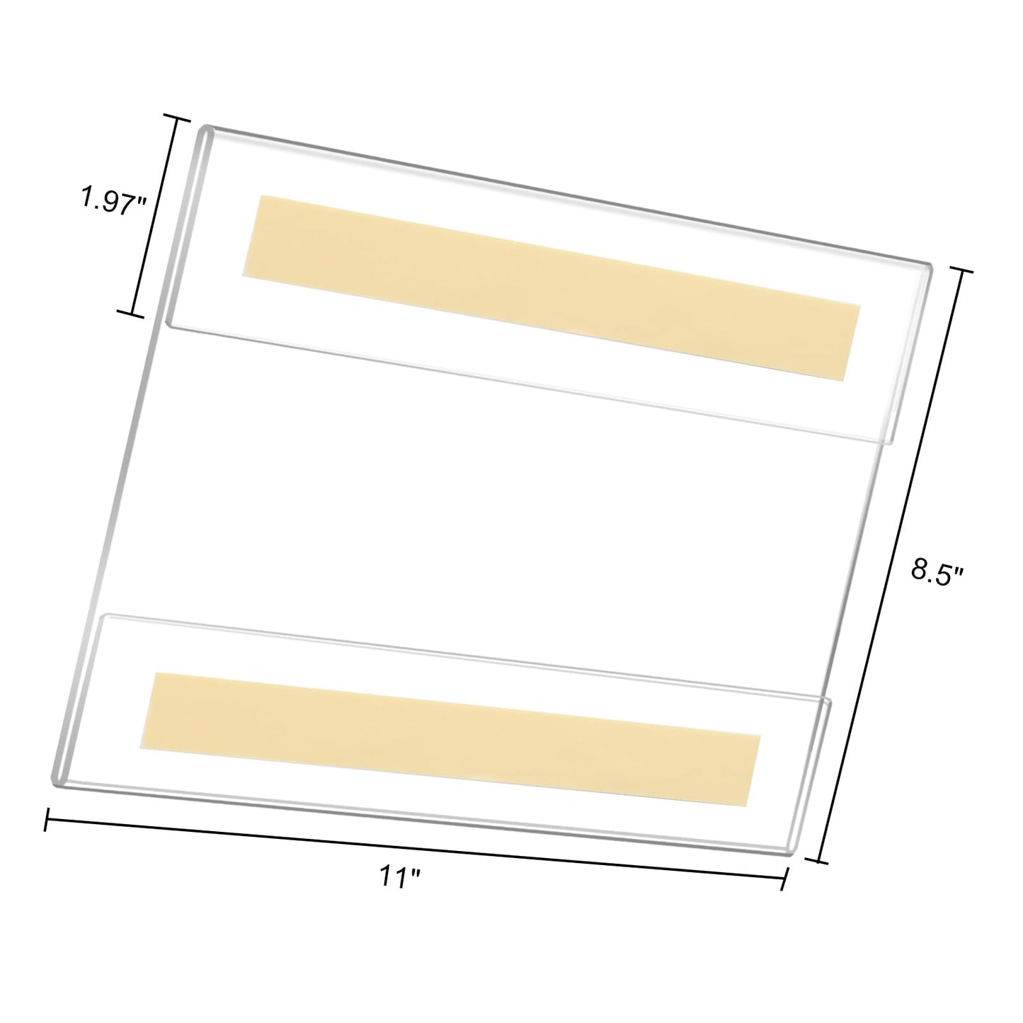 Acrylic Sign Holder 8.5 x 11 Inches Horizontal,Clear Plastic Wall Wall Frame Poster Paper Holder with Double Sided Tape for Office, Home, Store, Restaurant-No Drilling (12 Pack)