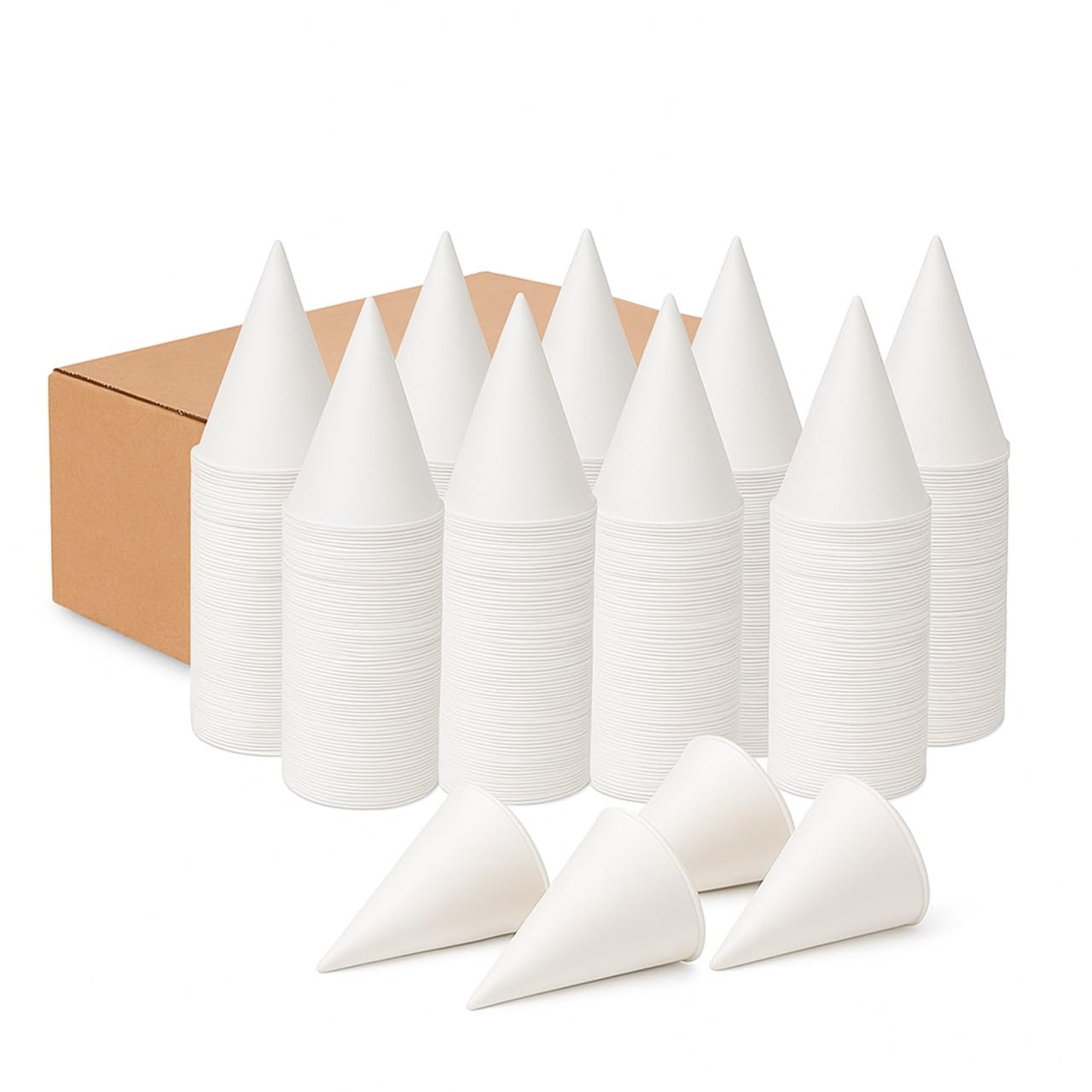 EXITOGLOBAL Paper Snow Cone Cups Bulk (Pack of 800-4.5 Oz) Paper Cone Cups for Water Cooler Dispenser, Leak-Proof, Snowcone 4.5 oz, Snow Ideal for Events, Quick Hydration & Efficient Cleanup