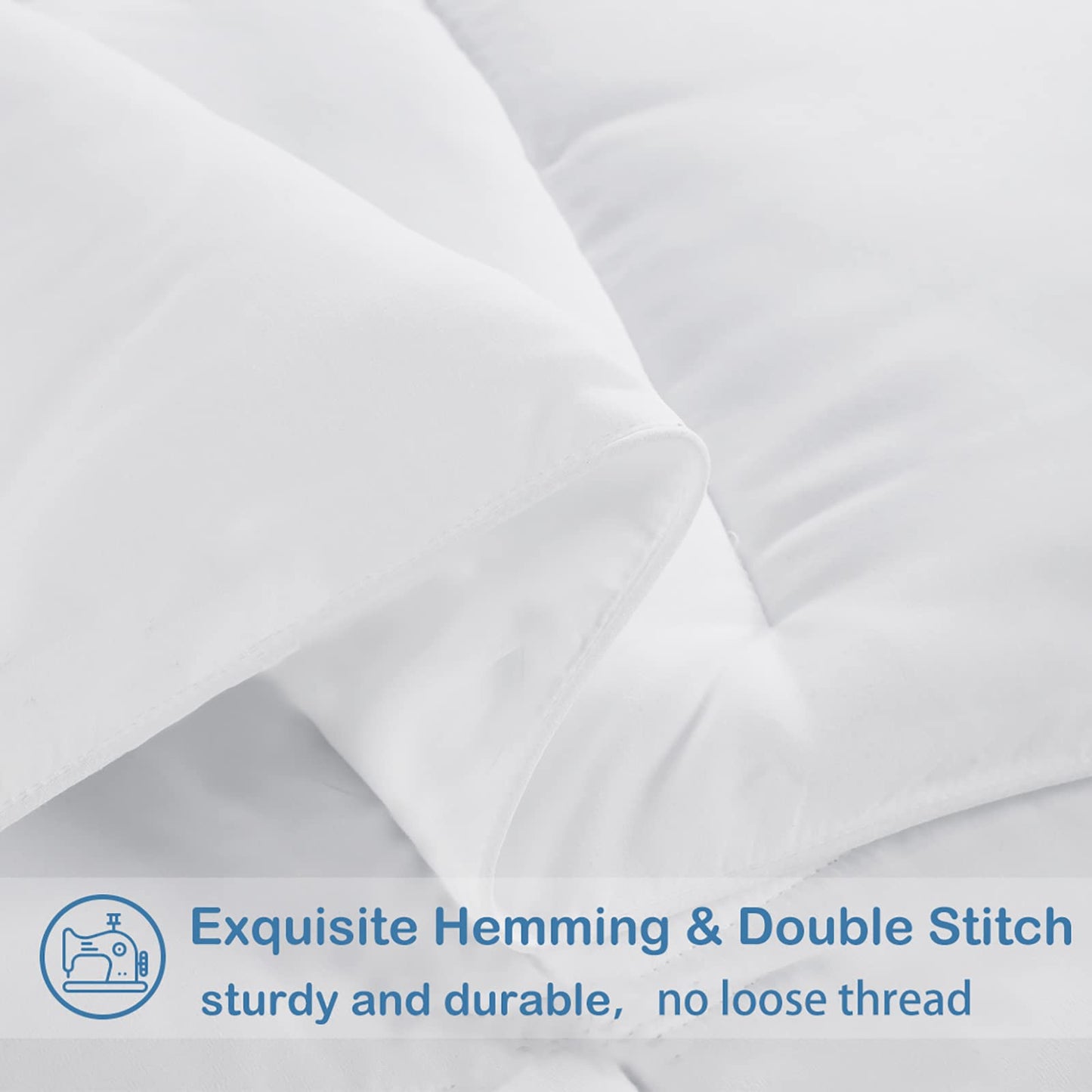 EASELAND King Size Down Alternative Comforter - Quilted Duvet Insert for All Seasons, Soft Lightweight with Corner Tabs, Summer Winter Warm Bedding, White 90x102 Inches