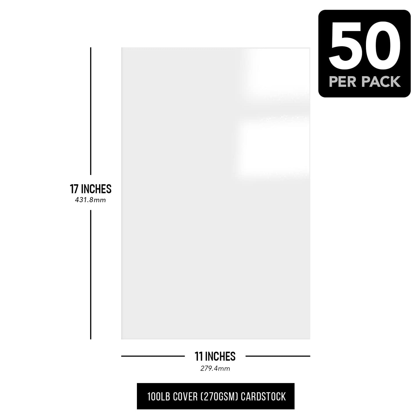 Double-Sided Gloss Digital C2S Cardstock Paper – Perfect for Color Laser Printing, Design Proposals, Flyers, Brochures | 11 x 17 | Glossy 100lb Cover (270gsm) | Acid Free, Coated Finish | 50 Sheets