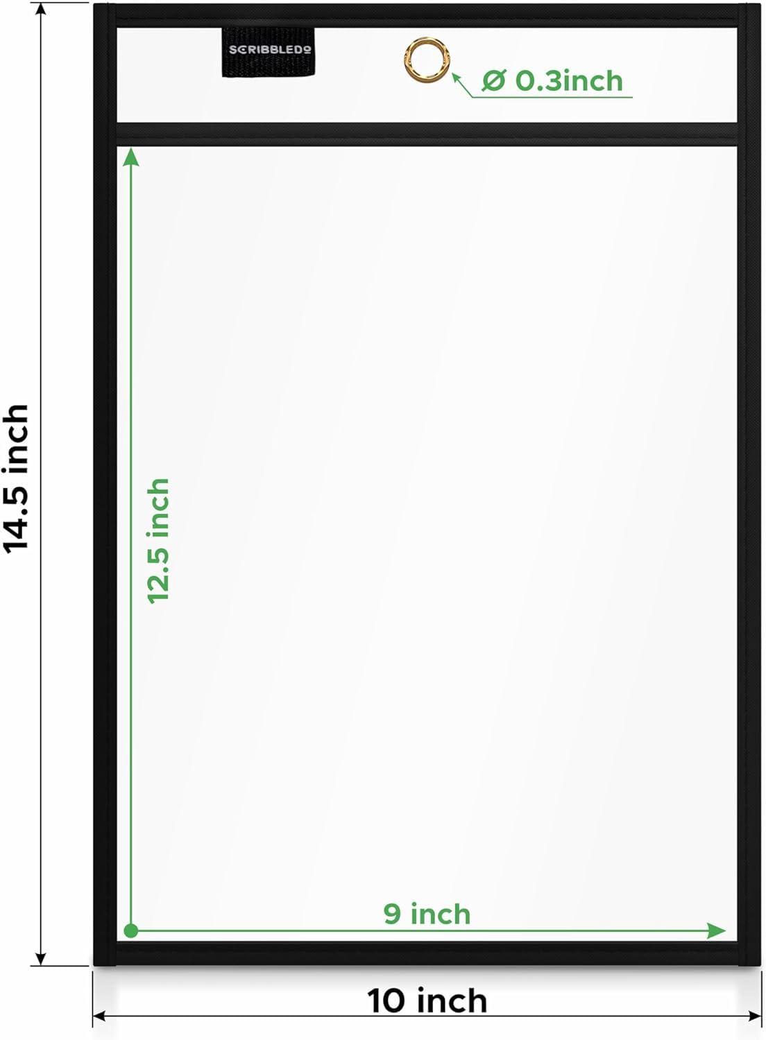 SCRIBBLEDO Job Ticket Holders 9x12 50 Pack Black Dry Erase Plastic Sleeves Heavy Duty Clear Sheet Protectors Waterproof and Tear-Resistant Pockets Ideal for Shop Tickets Work Orders and Classroom Use