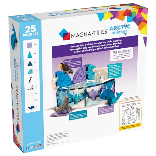 MAGNA-TILES Arctic Animals 25-Piece Magnetic Construction Set, The ORIGINAL Magnetic Building Brand