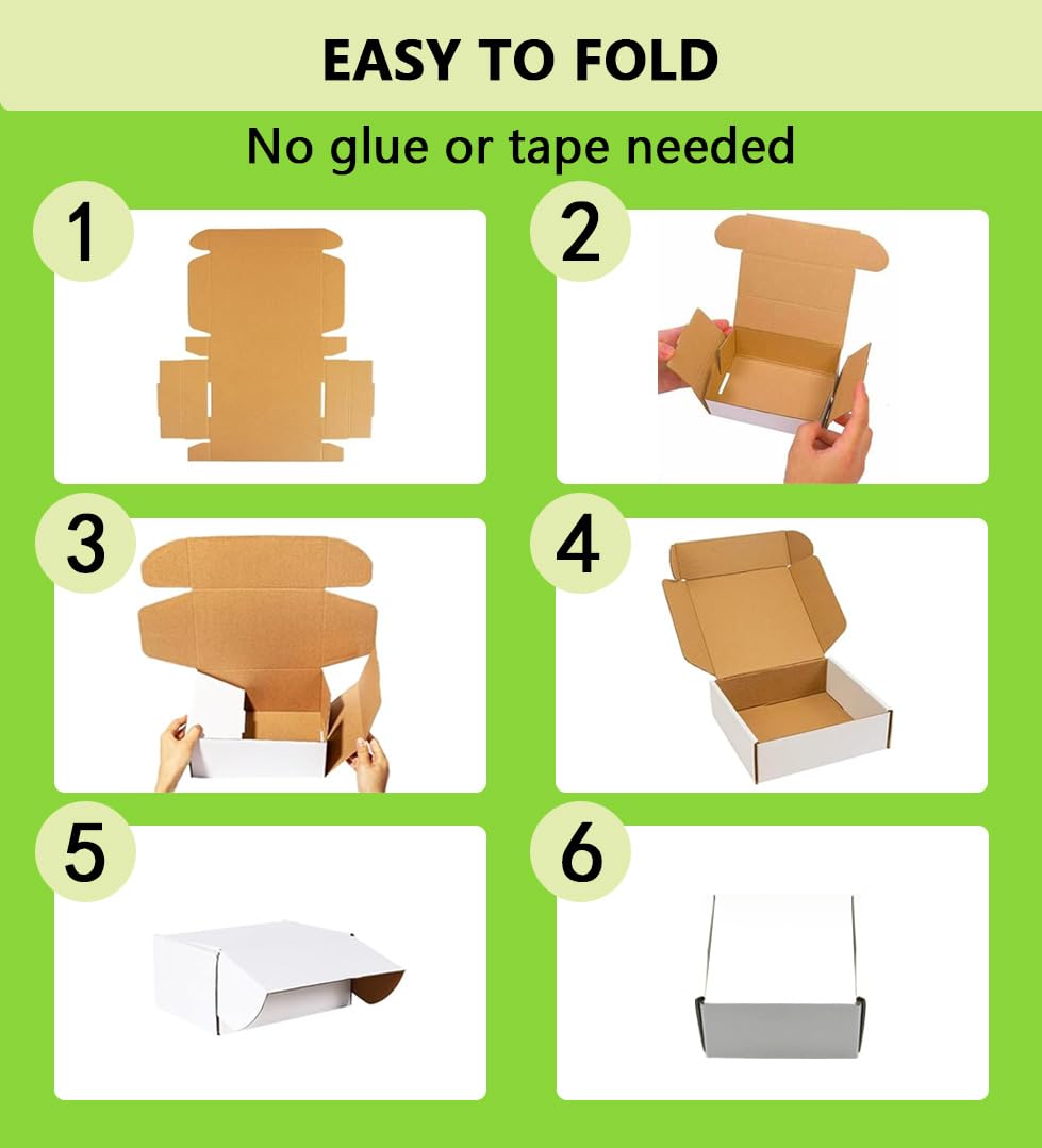 12x9x4 inches Shipping Boxes 20 Pack,TUKYLIL White Corrugated Cardboard Box,Mailer carton for Packaging Small Business,Gifts,Craft,Jewelry,daily supplies