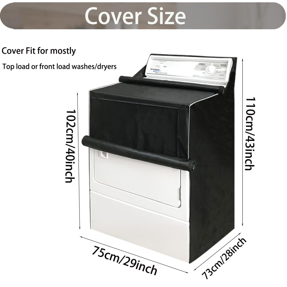 MRPAPA 2Pack Washer and Dryer Covers, Washing Machine Covers Waterproof Dustproof Laundry Dryer Protect Cover, Zipper Design Sunproof washer and dryer covers for the top and Front load Washer/Dryer