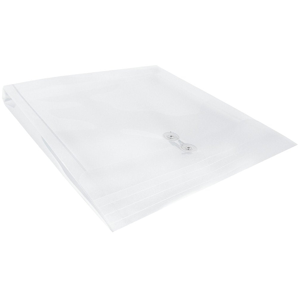 JAM PAPER Plastic Envelopes with Button & String Tie Closure - Large Square - 13 x 13 - Clear - 12/Pack