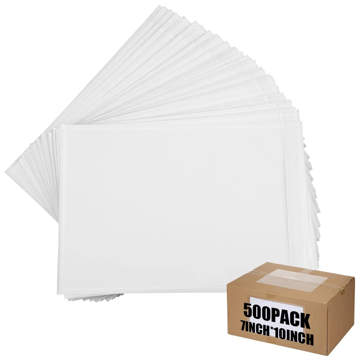 Geetery 500 Pcs 7"x10" Packing List Envelopes Clear Self-Adhesive Shipping Label Sleeves Bulk Mailing Slip Envelope Pouches Waterproof Loading Packing List Mailing Pouches for Shipping Supplies