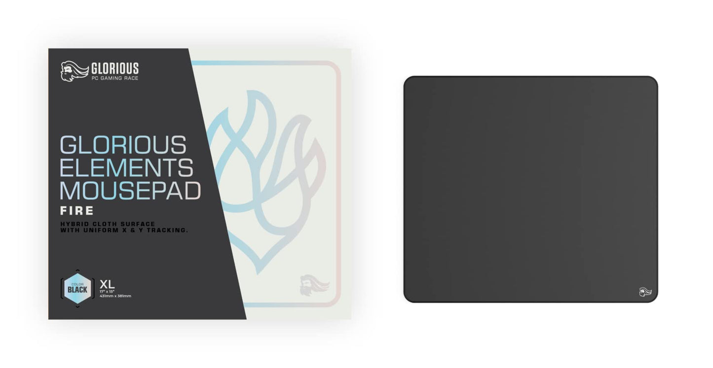 GLORIOUS Elements Gaming Mousepad - Extra Large Mouse Pad XL - Foam Core Hybrid Cloth - Gaming Desk Pad 15"x17" (FIRE)