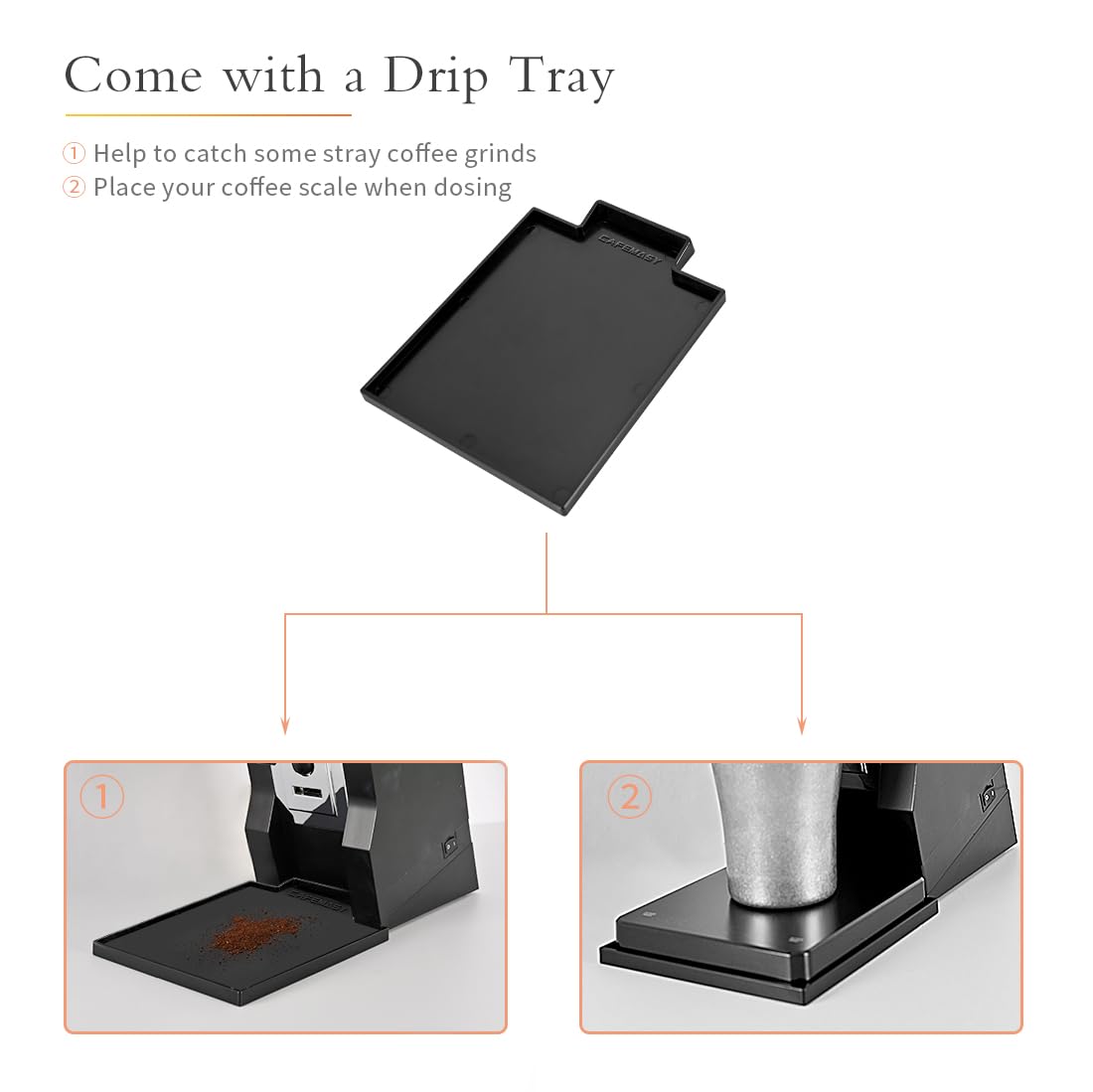 Incline Stand with Tray Compatible with Eureka Mignon Grinder Durable Tilted Angled Base and Drip Tray Espresso Grinder Accessories Parts