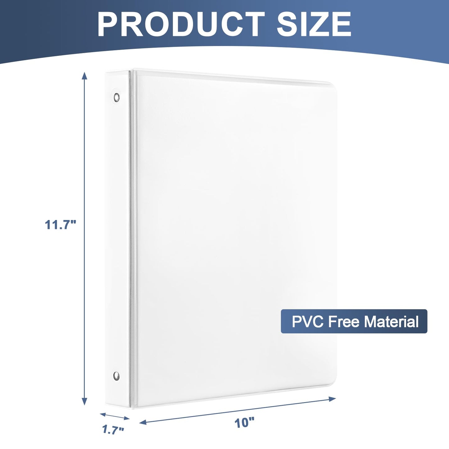 1 inch 3 Ring Binder, 1" Round Ring Binders with 2 Interior Pockets, Basic Binders 1 in, Clear View Cover 1-inch-Binder Holds 8.5'' x 11''Paper for Office/Home/Back to School（12Pack, White