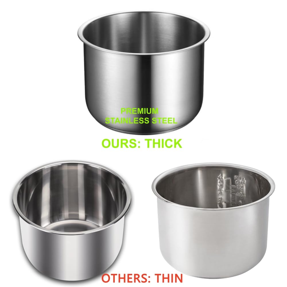 Ingpro Original Heavy Stainless Steel Inner Pot Instant Pot for Pressure Cooker, Rice Cooker Replacement Accessories, Original Manufacture Part (6-Qt)