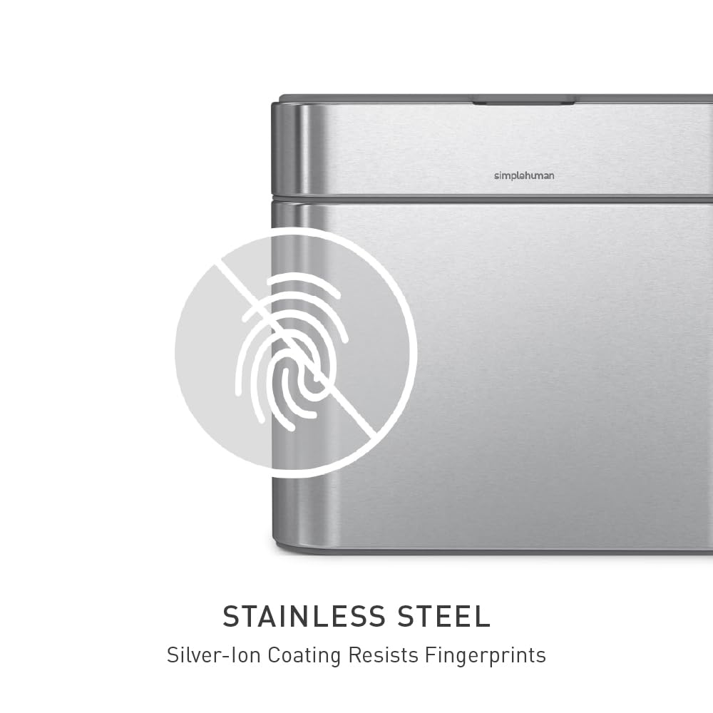 simplehuman Compost Caddy, Detachable and Countertop Bin, 4 Liter / 1.06 Gallon, Brushed Stainless Steel