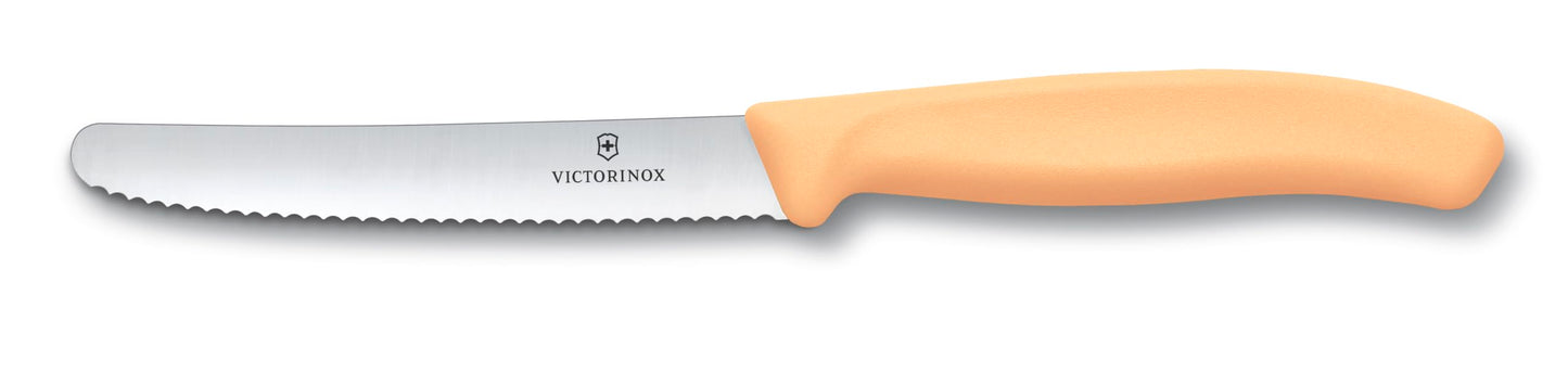 Victorinox Swiss Classic, Tomato-Bread Knife Set, 4-pieces, sharp blade, serrated edge, 4.3 Inch, stainless steel, Blush, Orange, Peach, Yellow