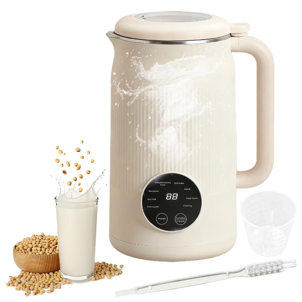 Dexmary 8 in 1 Nut Milk Maker Machine, 42 OZ(1.2L) Soy Milk Maker with 10 Blades, Plant-Based, Oat, Soy, and Dairy Free Beverage, Almond Milk Maker with LED Touch Screen, 18 Hours Timer, Auto-clean