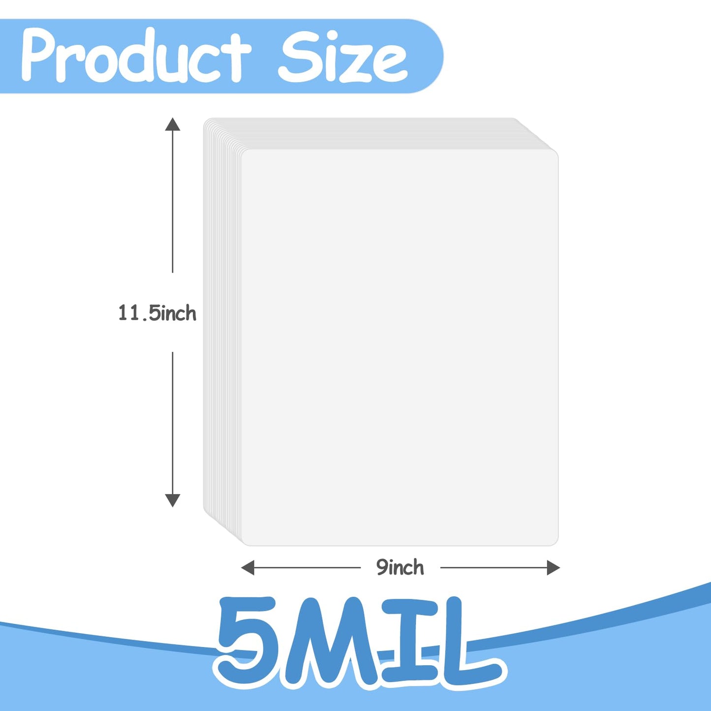 [5mil 200 Pack] InpourPack Laminating Pouches, 5 Mil Clear Thermal Laminating Pouches 9 x 11.5 Inch Laminating Sheets for Laminator, Holds 8.5 x 11 Inch Sheets