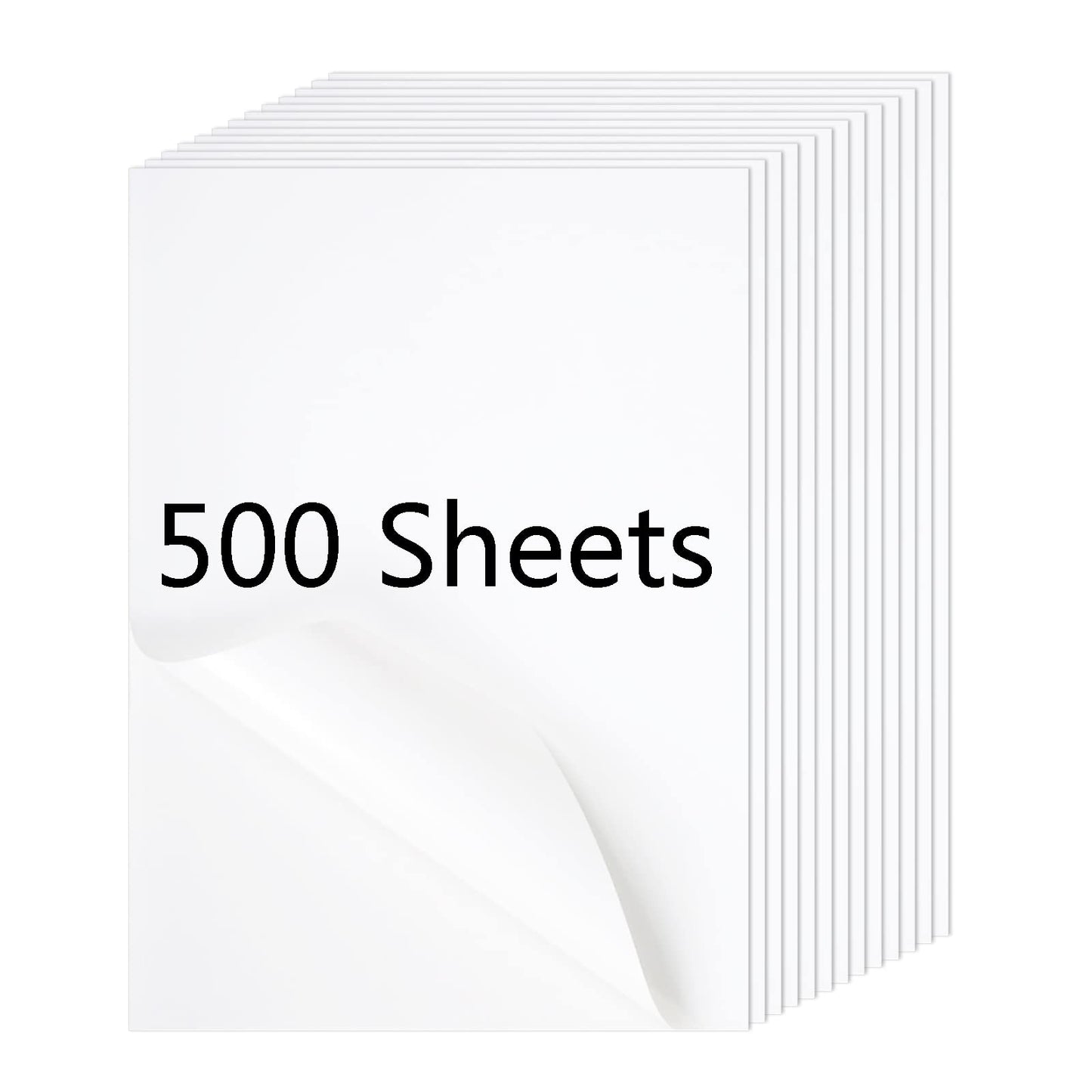 RBHK Sticker Paper, 8.5" x 11" Full Sheet Label Stickers Paper for Laser & Inkjet Printers (500 Sheets, 500 Labels)