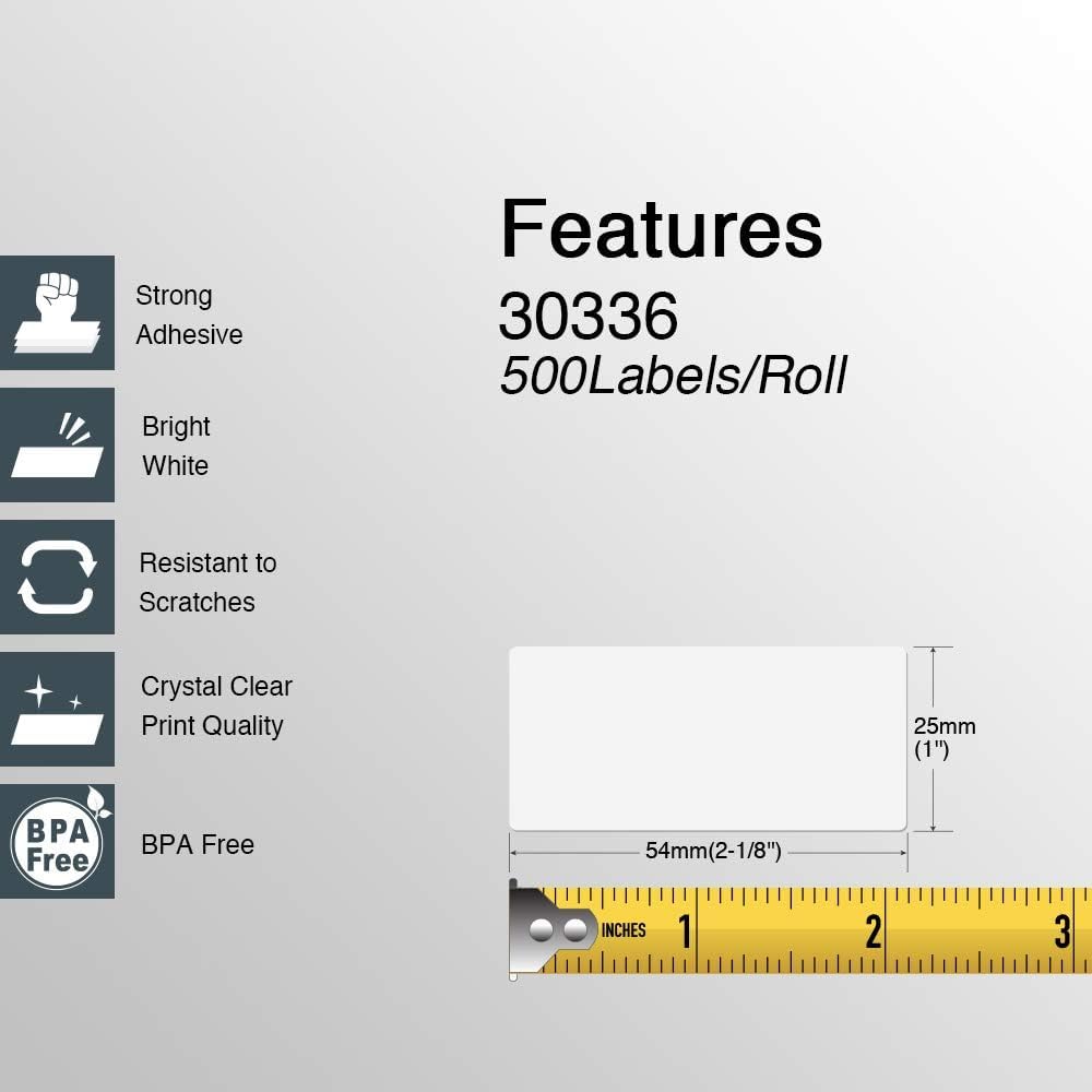 BETCKEY - Compatible DYMO 30336 (1" x 2-1/8") Rerurn Address Labels - Compatible with DYMO Labelwriter 450, 4XL, NOT Fit 550 & 5XL [28 Rolls/14000 Labels]