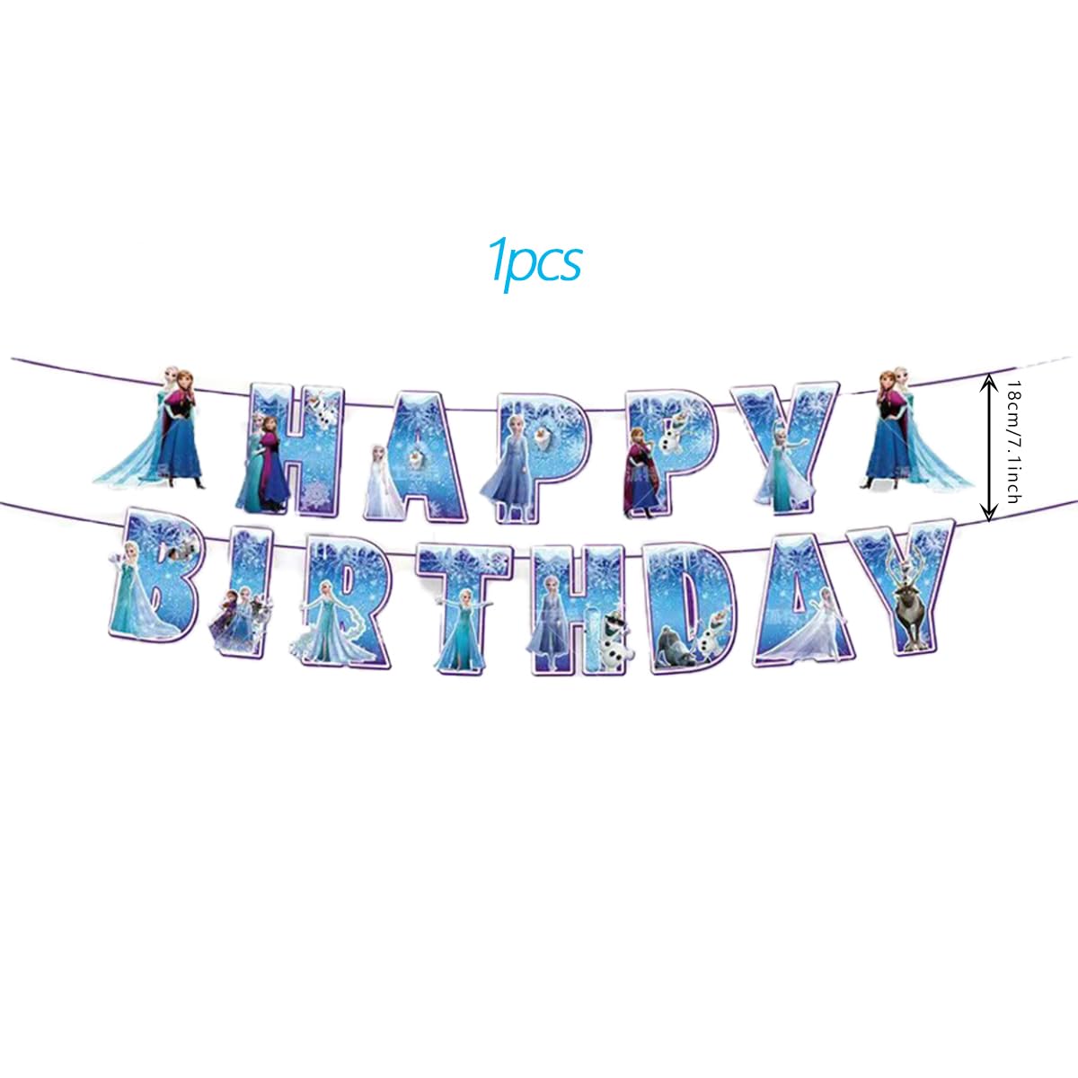 90 Psc Frozen Birthday Party Supplies Set, Pink Theme, with Banner, Plates, Cups, Utensils, Napkins, Tablecloth
