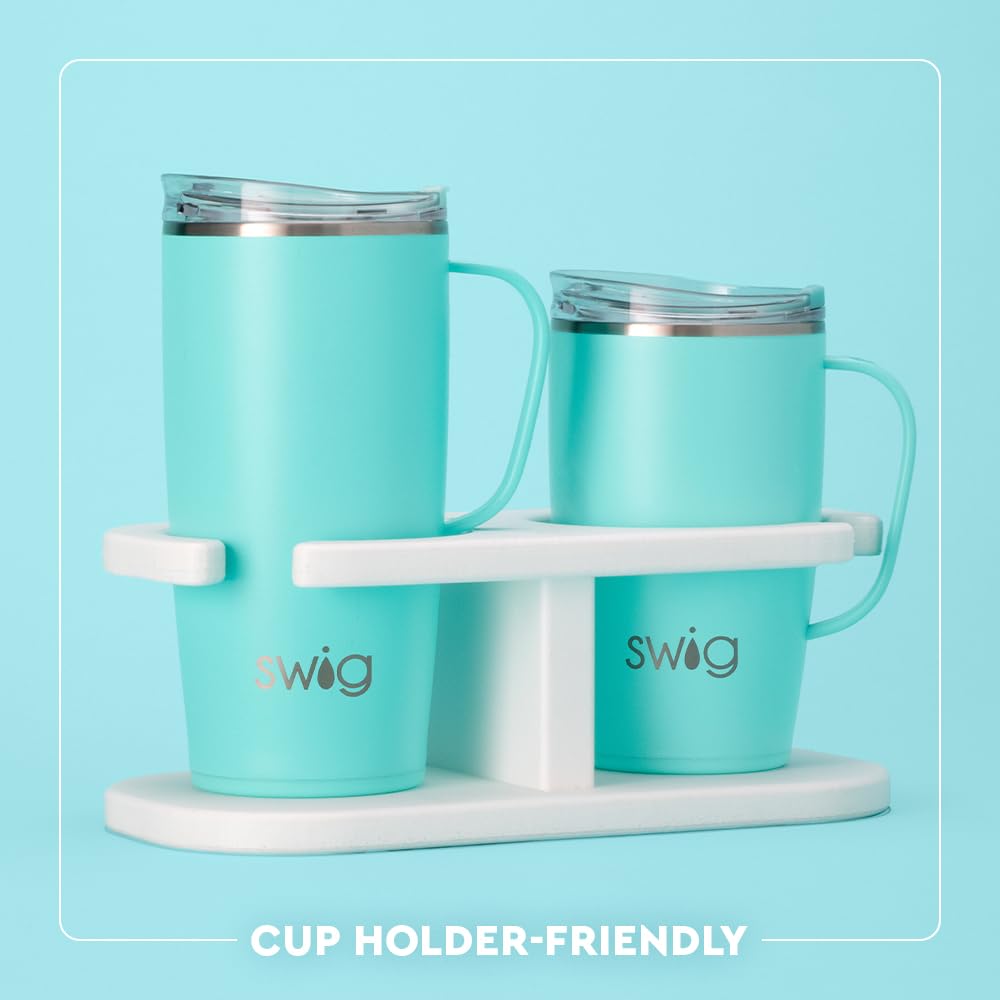 Swig Life 22oz Travel Mug, Insulated Teacher Tumbler with Handle and Lid, Travel Coffee Mug, Cup Holder Friendly, Stainless Steel 22 oz Tumbler, Teacher Gift (Book Club)