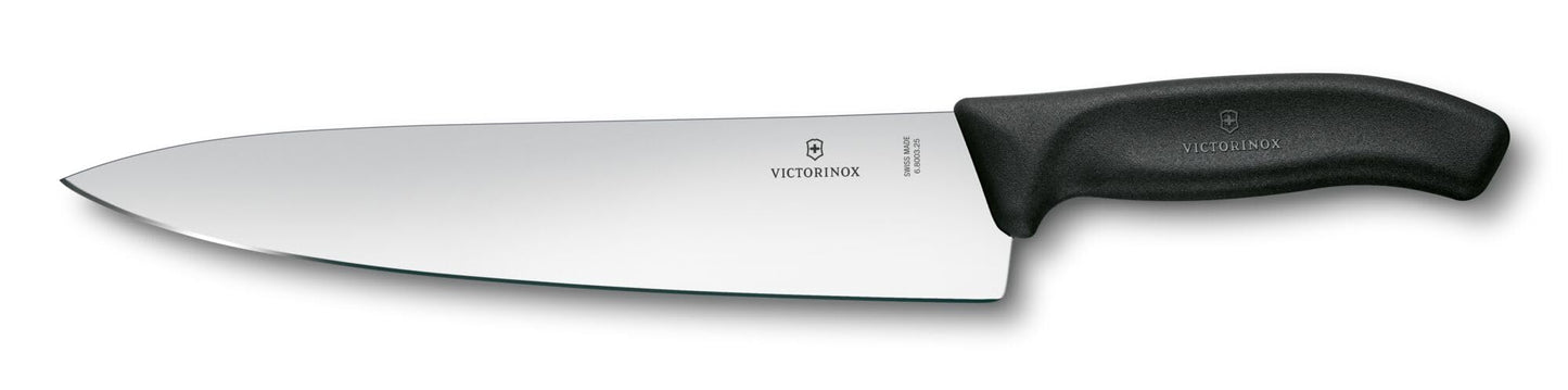 Victorinox Chef Knife 8 Inch - Swiss Classic Straight Edge Chef’s Knife, Kitchen Knife with Stainless Steel Blade, Ergonomic Non-Slip Handle, Dishwasher Safe, Black