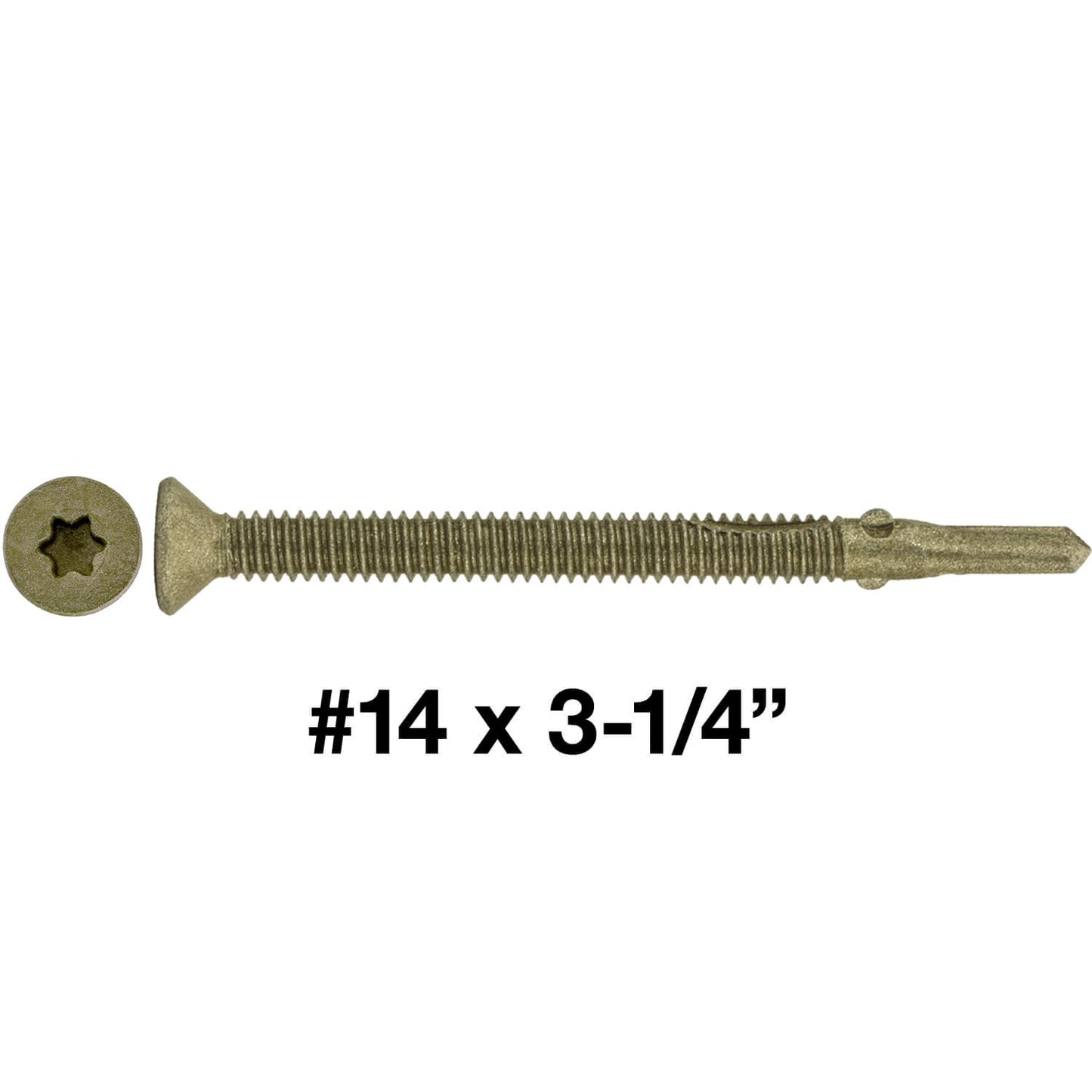 14x3-1/4 Reamer Tek Torx/Star Head Self-Drilling Wood to Metal Screws - for Flatbeds, Trailers - T-30 Torx Screw Head 5 POUNDS - 150 Screws