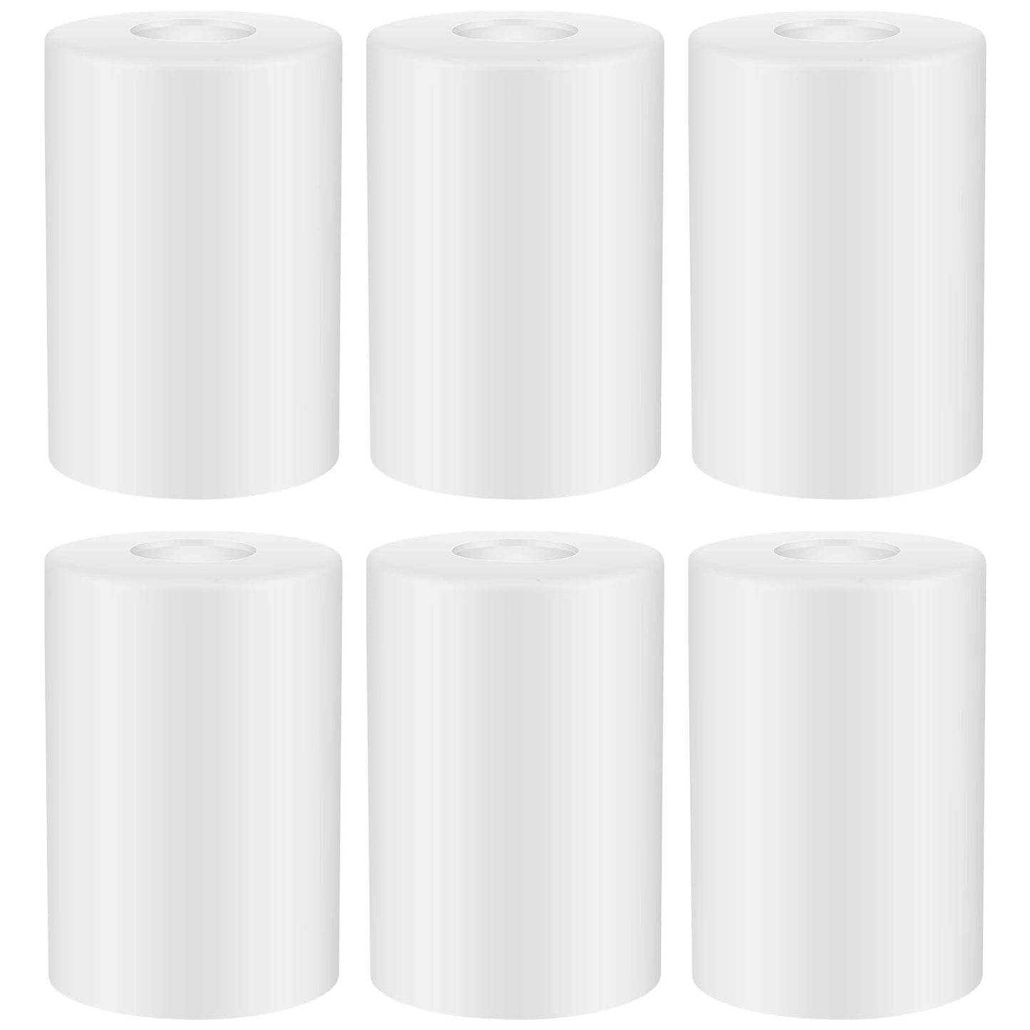 Teenyyou 6 Pcs White Frosted Glass Shade Replacements for Pendant Light Fixtures Glass Lamp Shade Cover, 1-5/8 Inch Fitter E26 Base, 4 w x 6 h, Replacement Lamp Globe for Chandelier Wall Sconce