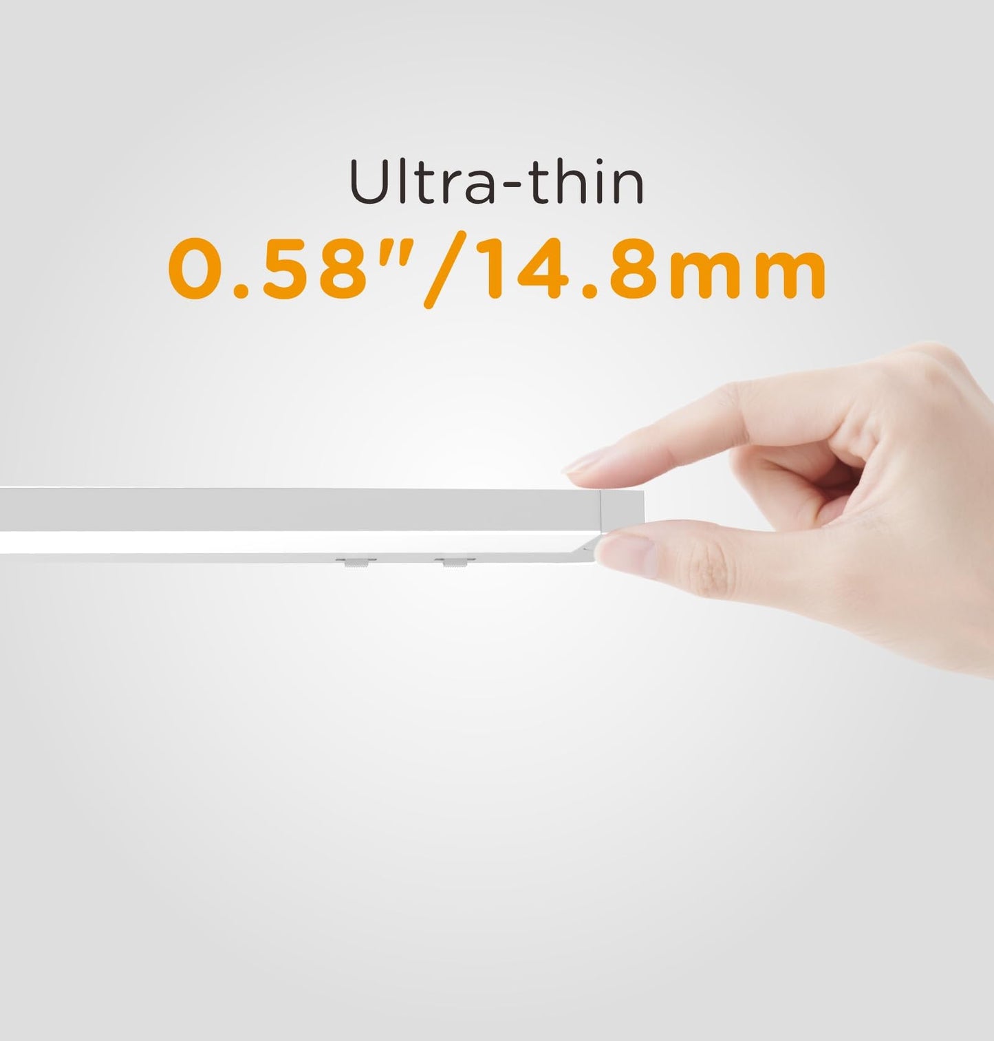 Tonlesm 24 Inch Under Cabinet Lighting Plug in, 14W 120V 3 Color 3000K/4000K/5000K, 3 Brightness, Super Bright, Ultra Thin Under Counter Lights for Kitchen, Linkable LED Cabinet Light, White