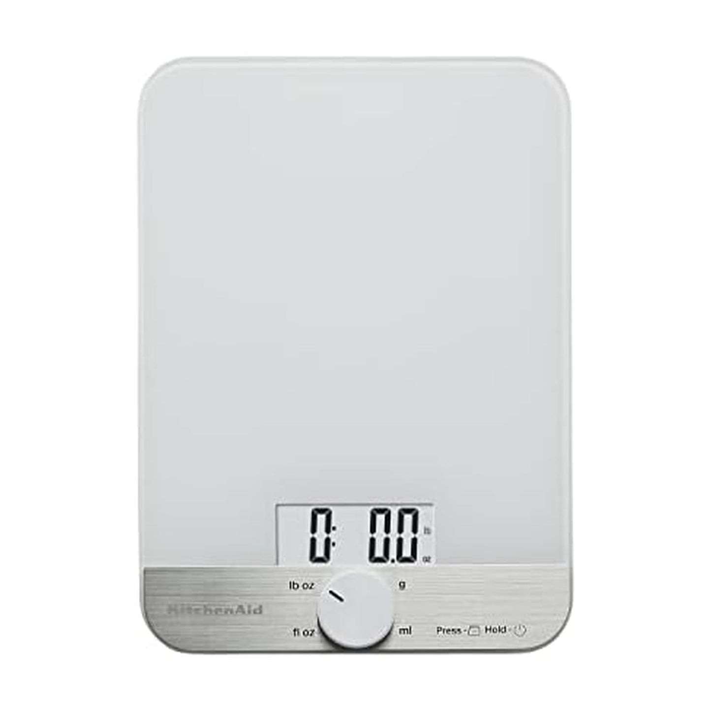 KitchenAid KQ908 Glass Surface 11 Pound Capacity Digital Kitchen and Food Scale, White