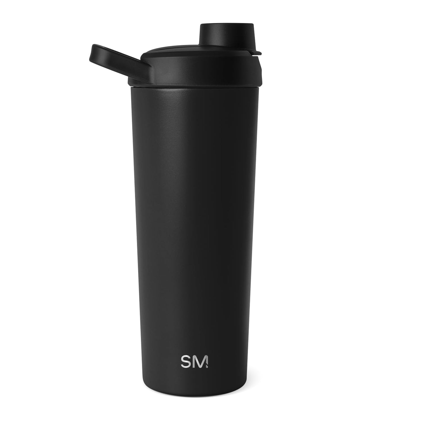 Simple Modern Stainless Steel Shaker Bottle with Ball 24oz | Metal Insulated Cup for Protein Mixes, Shakes and Pre Workout | Rally Collection | Midnight Black