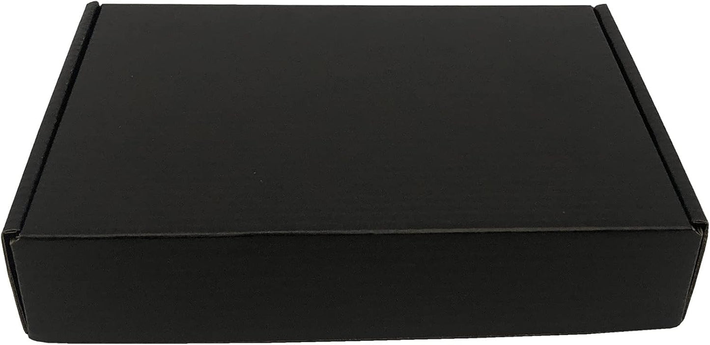 Black Cardboard Shipping Box Mailers 8 x 5.55 x 1.57 Inch Corrugated Packaging Storage Boxes 48 Pack (Inside Size: 7.3 x 5.4 x 1.4")